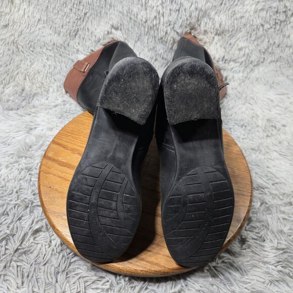 Bandolino Cazadora Women Size 9.5 Black/Brown Stripe Leather Tall Knee High Boot - Picture 7 of 11